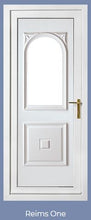 Load image into Gallery viewer, BLACK WOODGRAIN ON White UPVC Front Door - 100&#39;s Of Design Choices
