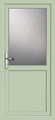 Chartwell Green On White UPVC Back Door